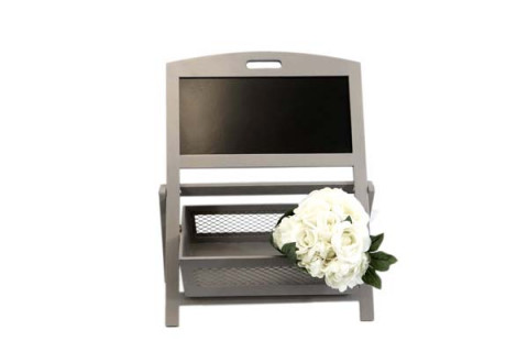 FLAT GRAY WOODEN TABLE TOP EISEL CHALKBOARD WITH TRAY 19.5"X12"X19.5"