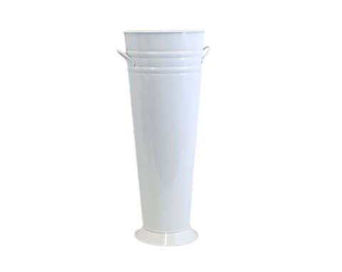 WHITE BUCKET W/HANDLE 8.25LX8.25"WX18H"
