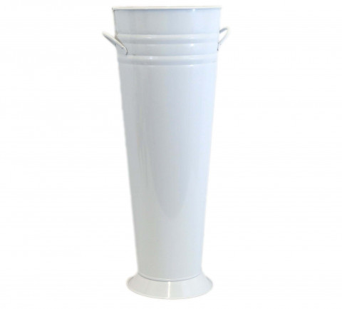 WHITE FRENCH BUCKET W/HANDLE 8.5"LX8.5"WX22"H