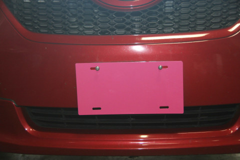 ENAMEL FUCHSIA LICENSE PLATE FRAME