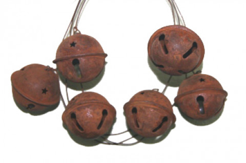 60MM RUSTY JINGLE BELL GARLAND 8'