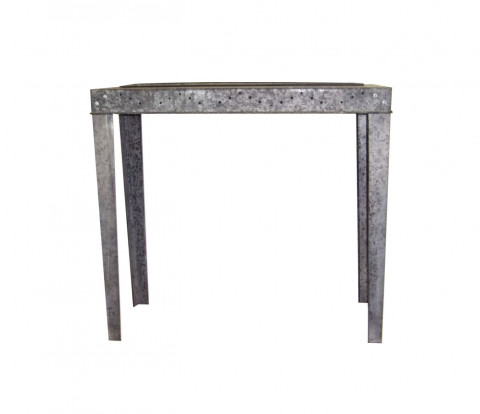 MEDIUM GRAY ZINK WASH GARDEN TABLE 27.5"x14x28H