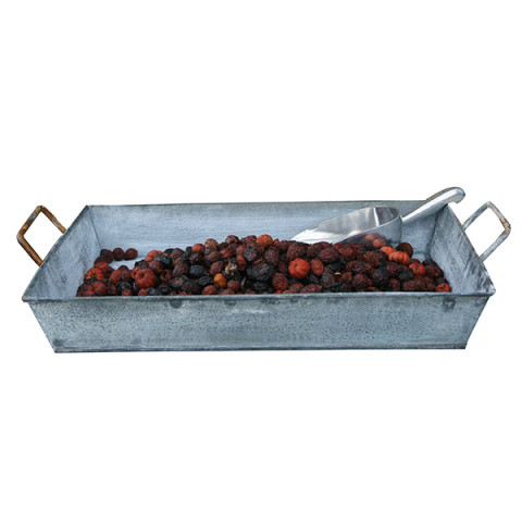GRAY ZINC WASH TRAY WITH HANDLE L=15.95XW=9X2.75H