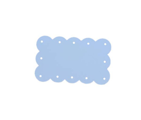 FLAT ENAMEL BABY BLUE SCALLOPED MESSAGE BOARD