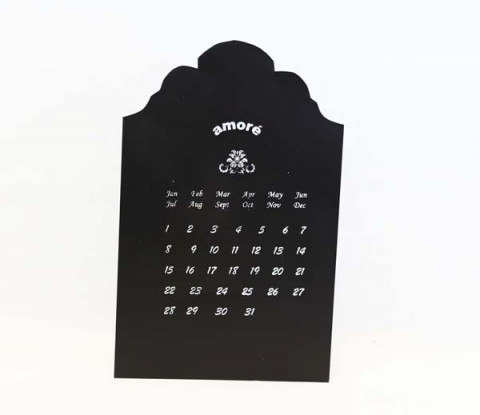 BLACK MAGNETIC WALL CALENDAR 9"X4"X14.25"