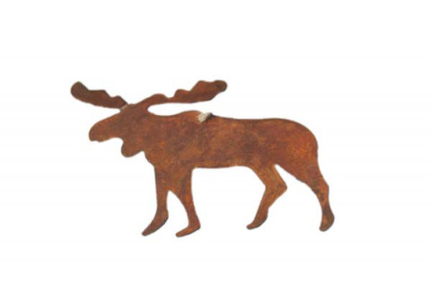 RUSTY HANGING MEDIUM MOOSE CUT OUT
