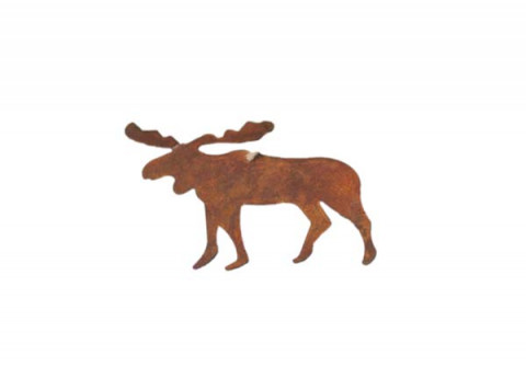RUSTY HANGING SMALL MOOSE CUT OUT