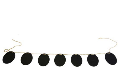 OVAL CHALKBOARD SLATES ON ROPE