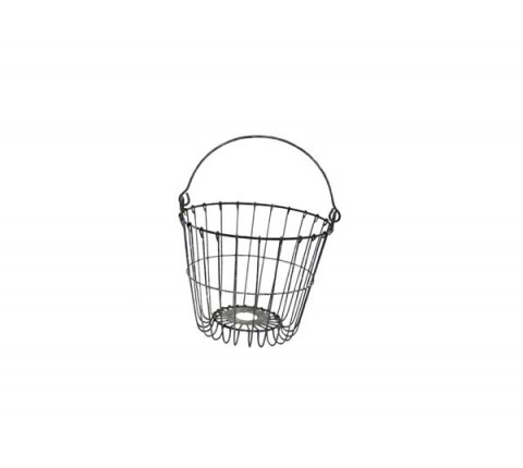 SMALL GRAY ZINC WIRE BASKET AND LAMP SHADE