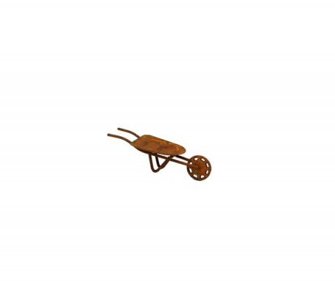 6" RUSTY MINIATURE WHEELBARROW