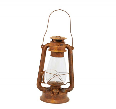 RUSTY OIL LANTERN 12"H