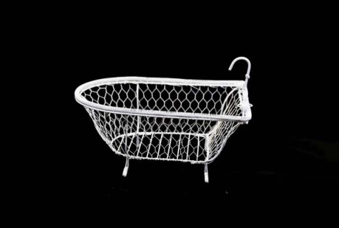 WHITE WIRE TUB 11"Lx6"Wx8"H