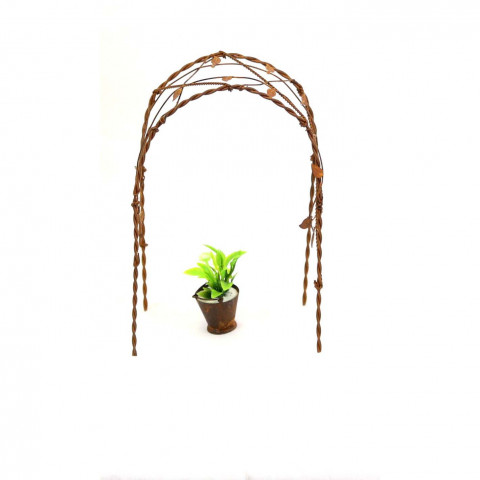 RUSTY MINI GARDEN ARCH WITH LEAF VINES