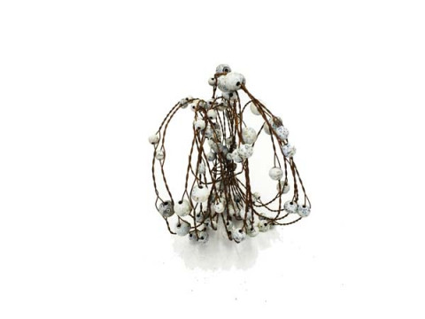 WHITE BEADED GARLAND WITH RUST WIRE 15'L