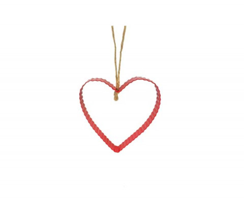 RED CORRUGATED HEART CUT OUT
