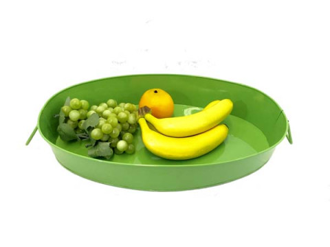 LIME GREEN OVAL SERVING TRAY