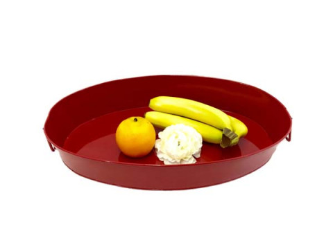 RED OVAL SERVING TRAY