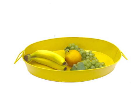 YELLOW OVAL SERVING TRAY