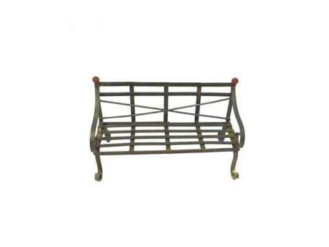 GRAY ZINC MINI WIRE BENCH