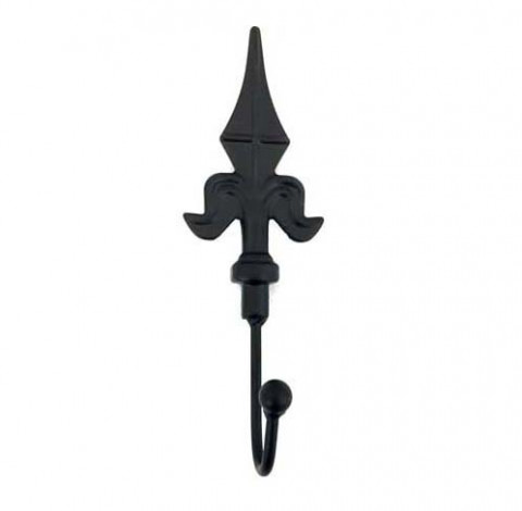 BLACK IRON FRENCH FLEUR WALL HOOK