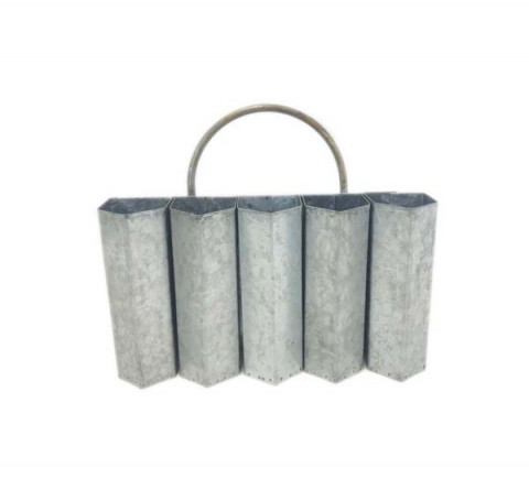 WEATHERED LOOK 5 COMPARTMENT HALF WALL CONTAINER