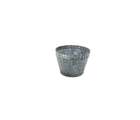MEDIUM GRAY ZINC CORRUGATED TOP ROUND TUB