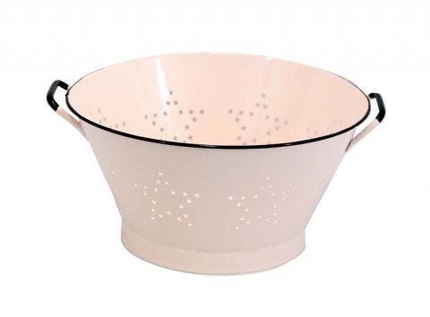 SM PINK ENAMEL COLANDER W/STAR