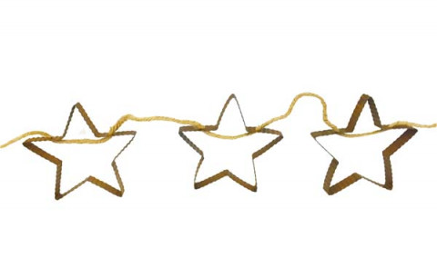 RUSTY CORRUGATED STAR CUT OUT GARLAND