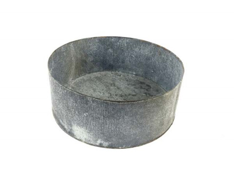 EXTRA LARGE GRAY ZINC TUB WITH VERTICAL RIBS
