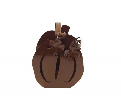 BROWN ENAMEL PUMPKIN 12"x5.5"