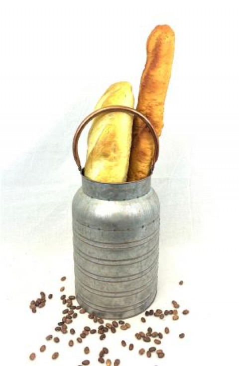 MILK CAN W/COPPER TRIM  