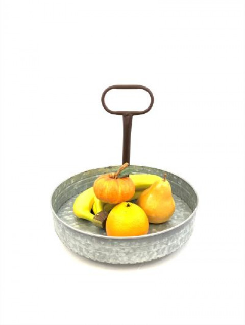 WEATHERED LOOK SERVING TRAY WITH HANDLE D12.2XH2.2/12"