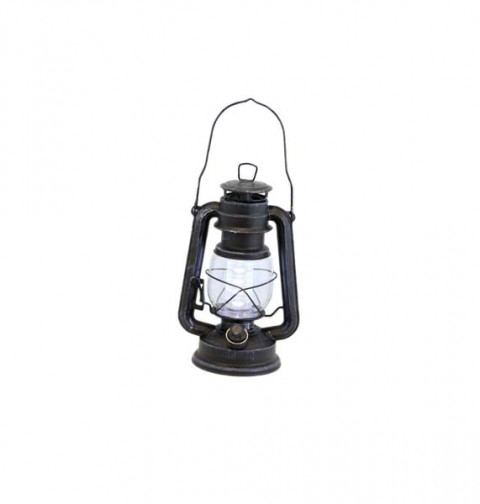 10" ANTIQUE BLACK BATTERY OPERATED LANTERN