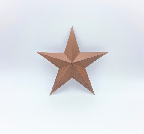 18" RUSTY BLACK TIN 3D STAR