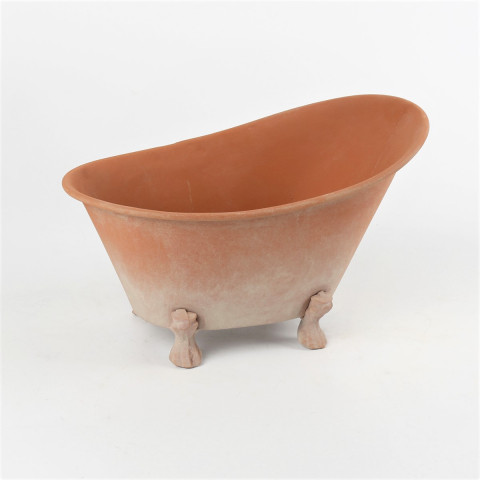 TIN TERRACOTTA WASH BATH TUB 10.63LX6.5"WX4.72"H