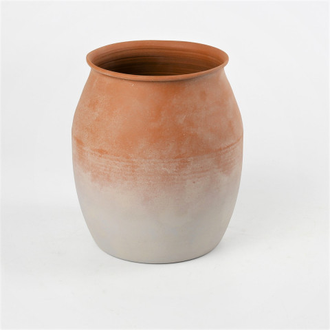 TIN TERRACOTTA WASH ROUND JUG 6.69X5.71D"X7.68"H