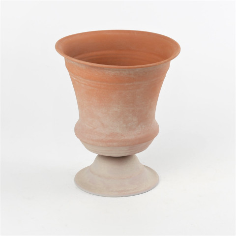 TIN TERRACOTTA WASH ROUND URN PLANTER D6.69XH8.07"