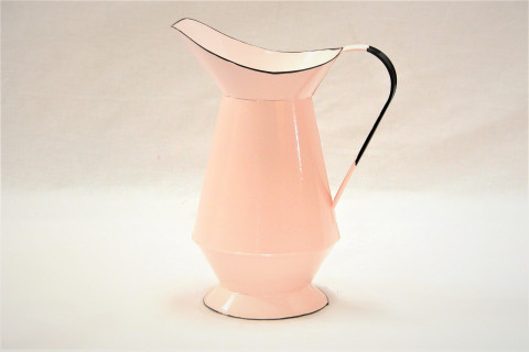 PINK ENAMEL WATER PITCHER 11.25"H