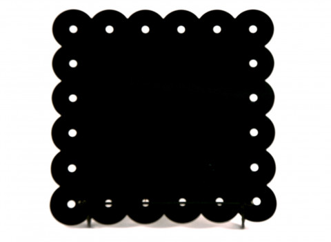 LG BLACK ENAMEL METAL NOTE BOARD WITH STAND 18.5"W