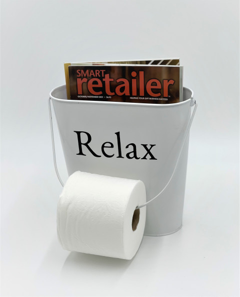 WHITE WALL POCKET & TOLIET PAPER HOLDE 10X4.5XH10"