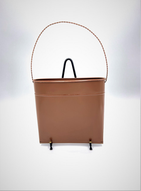 LG BROWN TIN WALL POCKET 10.25Lx4Wx10H"