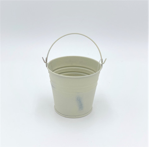 SM.  WHITE WASHED PAIL 3.75X4.25
