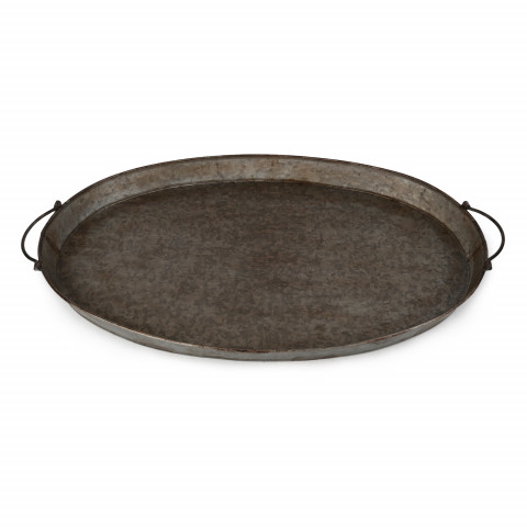 HANDMADE DECOR ANTIQUE METAL TRAY W/HANDLE  