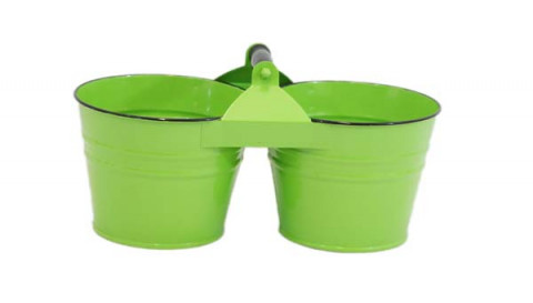 LIME DUAL BUCKET 8" WITH HANDLE 16LX10H-IND 8WX7.5H 5.5BTM