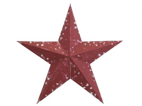 DISTRESSED RED 30" 3-D STAR