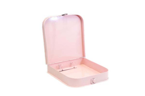 PINK ENAMEL PHOTO BOOK COVER 10.5"x10.25x2"H