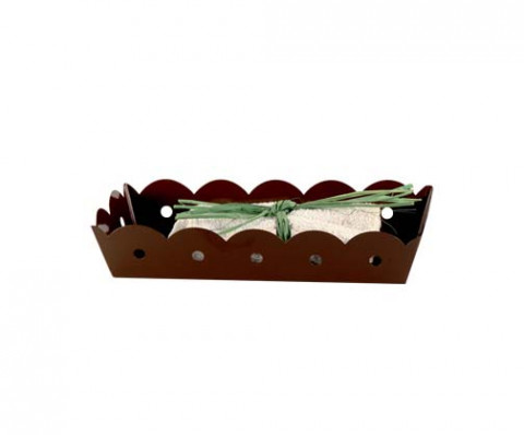 RECT.  BROWN SCALLOPED  TRAY