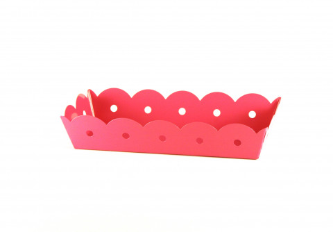 RECT. FUCHSIA SCALLOPED  TRAY