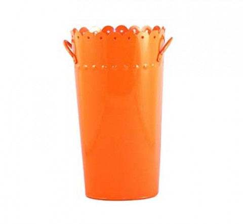ORANGE  18"  OVAL SCALLOPED BUCKET
