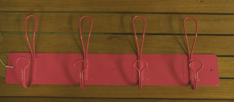 FUSHIA WALL COAT HOOK  HOLDER 4 HOOKS